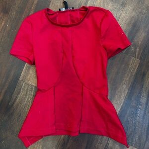 BCBGMaxAzria Vibrant Red Short Sleeve Top